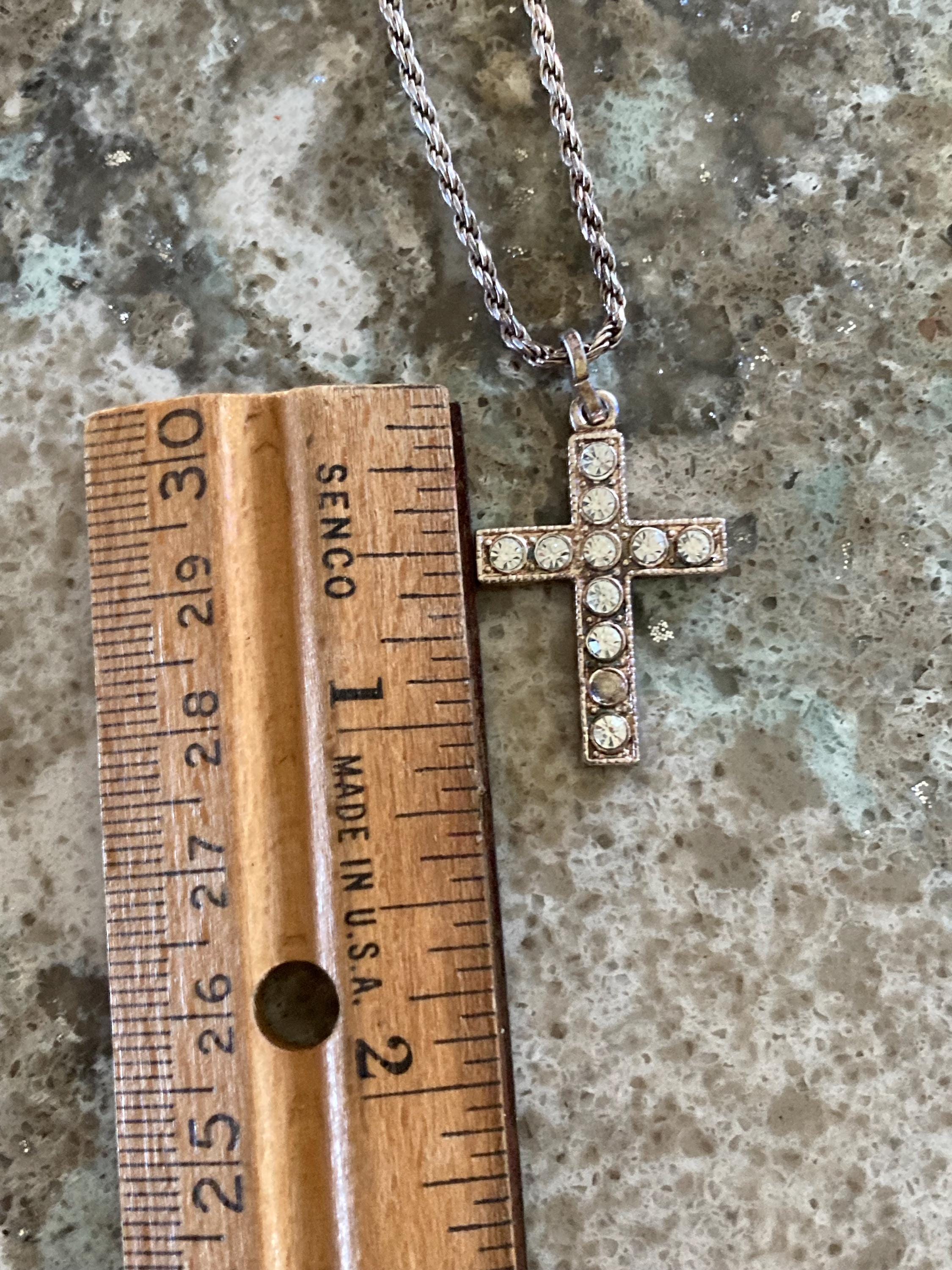 ☆【VINTAGE HOLLYWOOD】☆Delicated Texture Cross Necklac.e Vintage Cross Necklace With Rhinestone Sets - Etsy