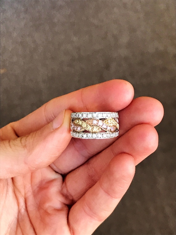 Vintage Size 8 Sterling Ring Marked, 'china CZ' With Twisted