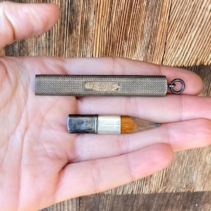 Vintage Monogrammed Sterling Chatelaine Pencil, Very Unique and Unpolished #4024