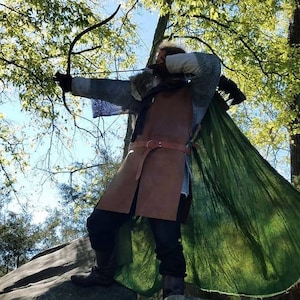 Medieval Ranger Cloak &quot;Forest Camouflage&quot; (hand dyed)
