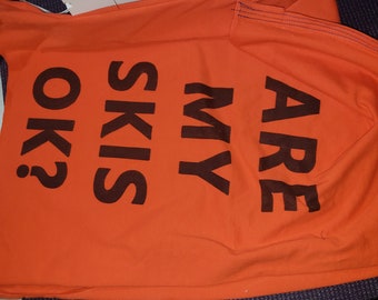 Orange Ski Upcycled Comic T-Shirt Shopping Bag