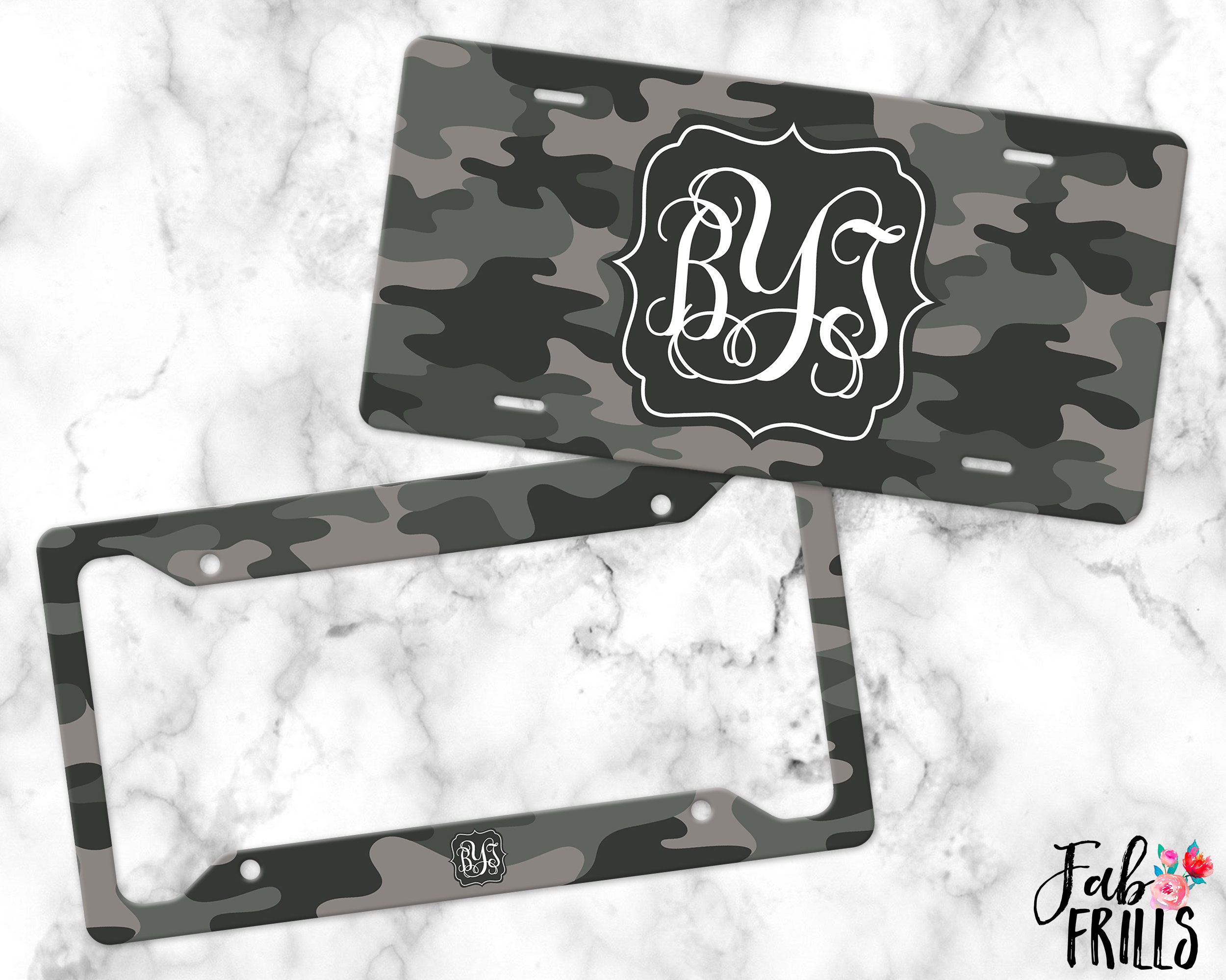 Monogrammed Camouflage Car Tag | Camo Car Accessories | Military License Plate Frame | Personalized Car Tags For Women | Master Of Disguise