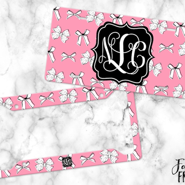 Custom License Plate Bow Etsy