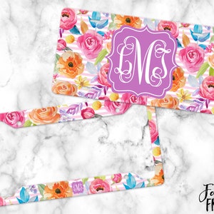 Monogrammed Floral Car Tag | Girly Car Accessories | Flower License Plate Frame | Personalized Car Accessories For Women | Garden Variety