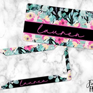 Personalized Floral Car Tag | Girly Car Accessories | Flower License Plate Frame | Custom Car Tags For Women | Beleaf It Or Not