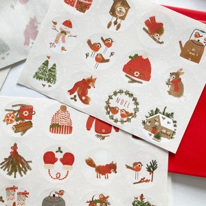 Decemberstickers - kerststickers - gezellige stickers - luxe stickers - papieren stickers