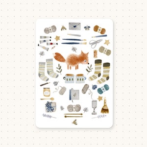 Cartes postales, Cartes postales d'orties et de brindilles, Carte postale de renard, Carte postale de choses préférées, Cartes de la forêt, Animaux de la forêt, Jolie carte postale, Mini impression
