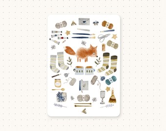 Postcards, Nettle & Twig postcards, Fox Postcard, Favourite Things Postcard, Woodland Cards, Woodland Animals, Cute Postcard, Mini Print