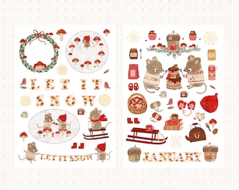 Winter Stickers - Cut Your Own Stickers - Paper Stickers