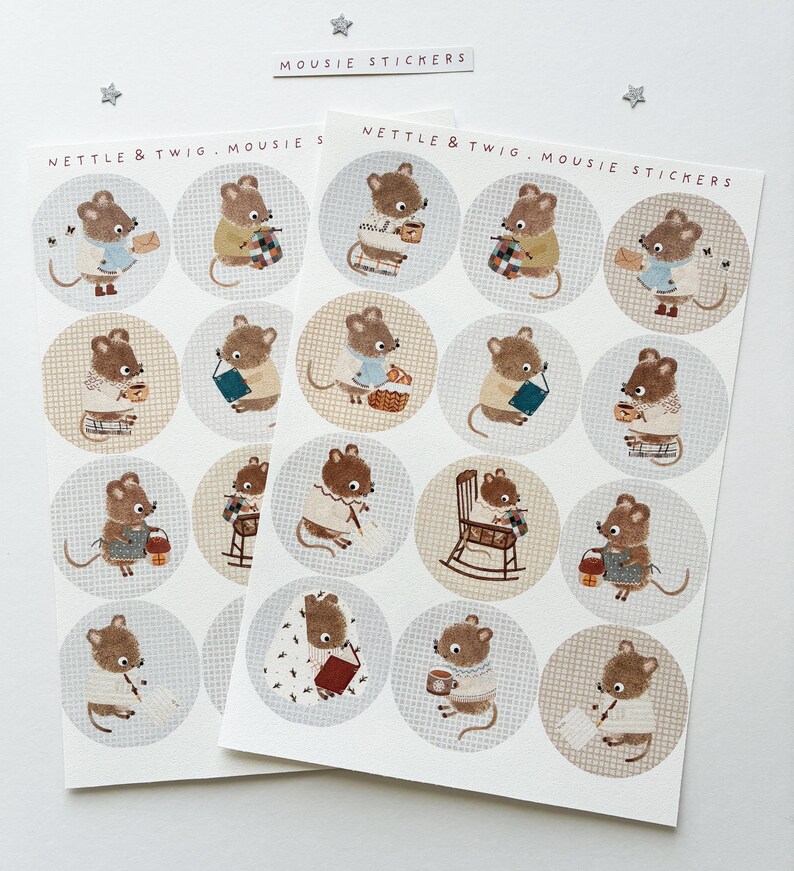 Mouse Pattern Sticker Mousie Stickers - Luxury Stickers - Paper Stickers - Etsy