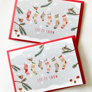 Christmas Socks Cards - 2 Christmas Cards - Woolly Socks