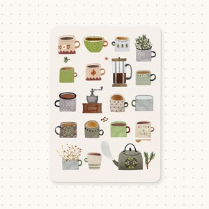 Cartolina dell’ora del tè, cartolina per tè e caffè, cartolina con tazze, cartolina con tazze, Hygge Living