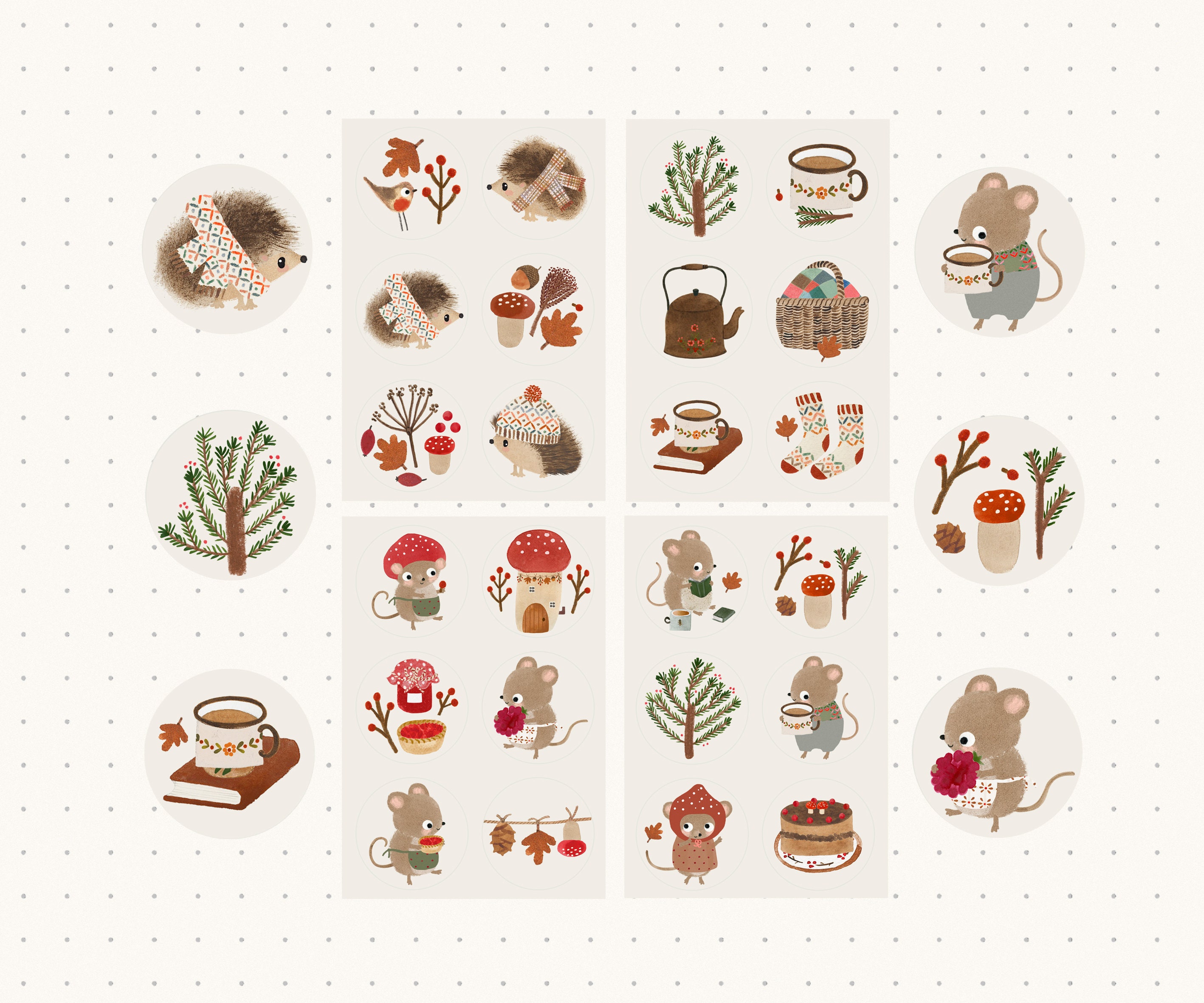 September Stickers - Autumn Stickers - Cozy Stickers - Fall Stickers