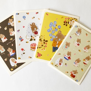 Frühlingsmäuse Postkarten - 4er Pack mit Umschlägen