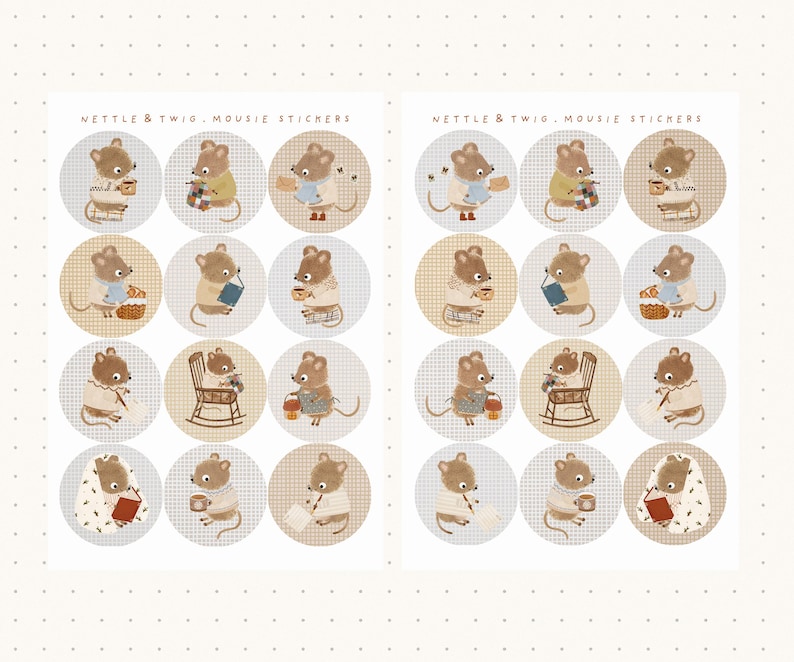 Mouse Pattern Sticker Mousie Stickers - Luxury Stickers - Paper Stickers - Etsy