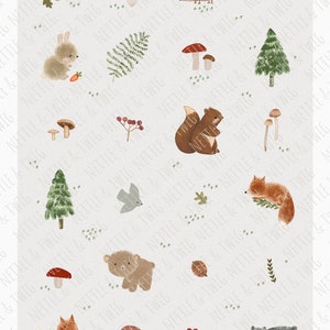 Woodland Printable Stickers Woodland Stickers Printable - Etsy