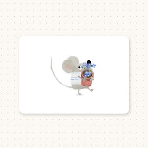Postkarten, Brennnessel & Zweig Postkarten, Maus Postkarte, Karte Maus, Süße Karte Maus, Mini Print, Maus Print, Grußkarten