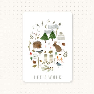 Cartes postales, Cartes orties et brindilles, Cartes chaussettes laineuses, Cartes du randonneur, Cartes du randonneur, Carte postale des bois, Carte de la nature, Carte des animaux