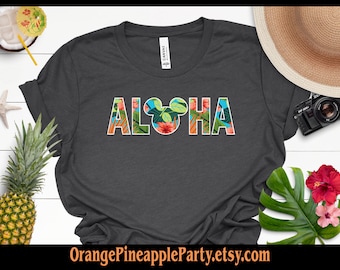 Adult Aloha Mouse Hawaii Travel Unisex Short Sleeve Tee Bella + Canvas 3001