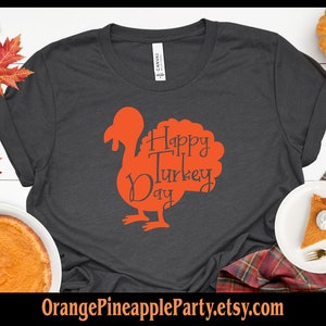 Adult Happy Turkey Day Thanksgiving Fall Unisex Short Sleeve Tee Bella + Canvas 3001