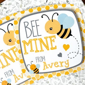 Bee Mine Valentine - Personalized School Valentines, Classroom Exchange, Kids Valentines, Valentine&#39;s Day Cards, Love Notes, Note Cards