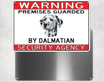 Warning Dalmatian Dog Metal Sign, No Trespassing Gate Sign, Beware Of Dog, Novelty Gifts, Security Yard Sign, Pet Gifts
