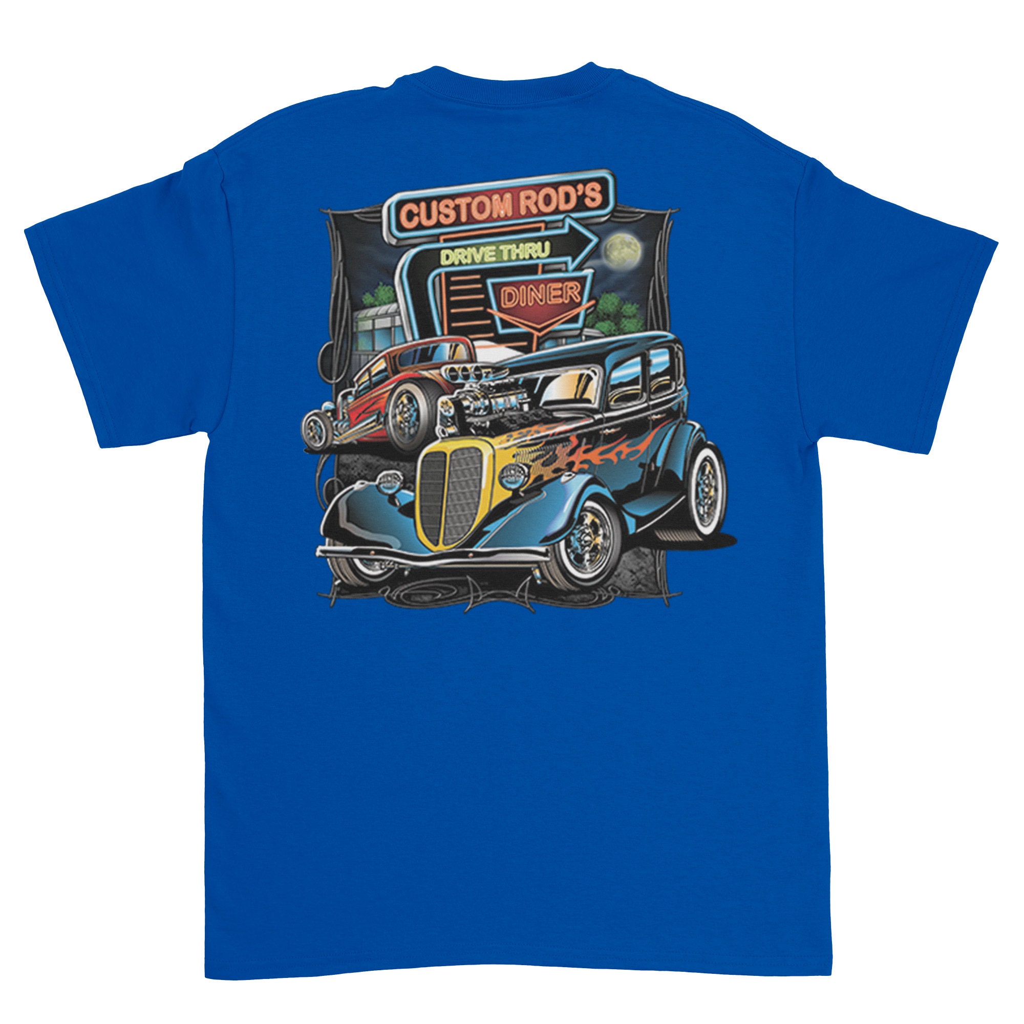 Men's Let The Good Times Roll T-Shirt - Retro Hot Rod Graphic Tee, Charcoal Grey, 100% Cotton