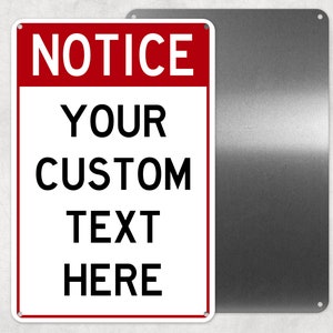 Your Custom Text Metal Notice Vertical Sign, Personalized Aluminum Sign, Man Cave, Novelty Gift, Gate Sign, Warning Sign, Fence Sign