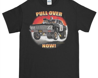 Police Hot Rod Pull Over T Shirt