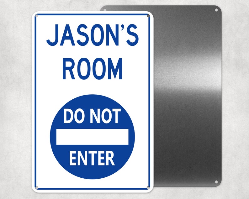 Do Not Enter Your Room Custom Text Metal Warning Sign Etsy