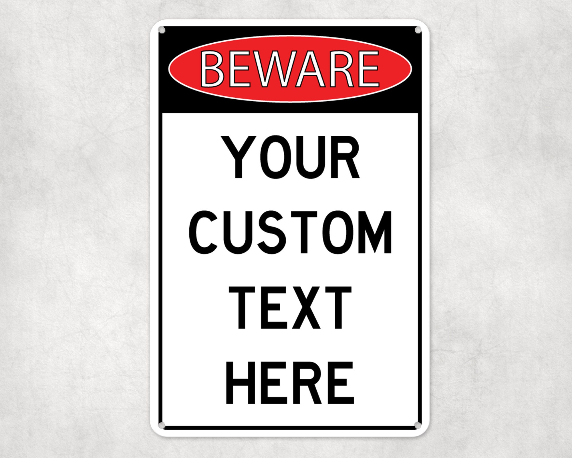 Your Custom Text Metal Beware Sign, Personalized Aluminum Sign,man Cave ...