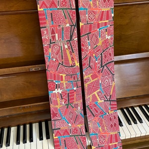 Red etched pastor stole