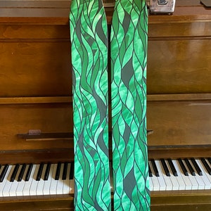 Trouble Won’t Go - green stained glass clergy stole
