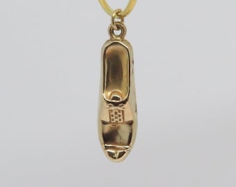 Vintage 9 kt gouden schoenbedel: ketting, oorbel
