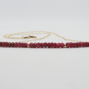 Ruby Necklace, Ruby Jewellery, Hand cut Ruby, Gemstone Necklace, July Birthstone, Ruby Red Jewelry, Silver, Gold Fill, 40th Anniversary Gift