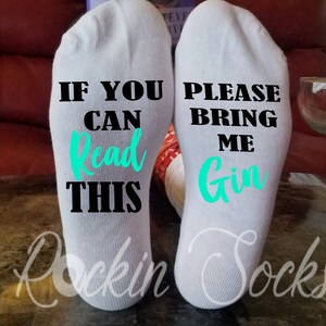 Gin Socks, If You Can Read This Please Bring Me Gin Socks, Gin Socks For Women, Gifts For Her, Gin Lovers Gift, Gifts For Wife