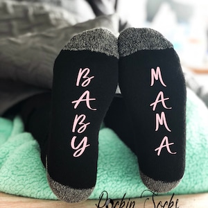 Baby Mama Socks, Pregnancy Announcement, Expecting Mom, New Mom Socks, Baby Mama Gift, Gifts For Wife, Baby Showers Gift, New Baby Gift