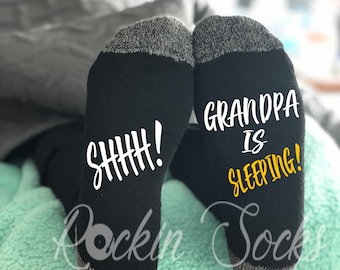 Cadeau voor opa, Vaderdagcadeaus, Shhh Opa Slaapt, Grappige Opa Sokken, Grootvader Cadeau, Vaderdag Cadeau, Cadeaus voor hem