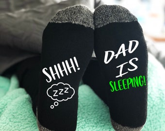 Gift For Dad, Fathers Day Gift, Shhh Daddy Is Sleeping, Funny Dad Socks, Dad Gift, Father's Day Gift, Gifts For Him