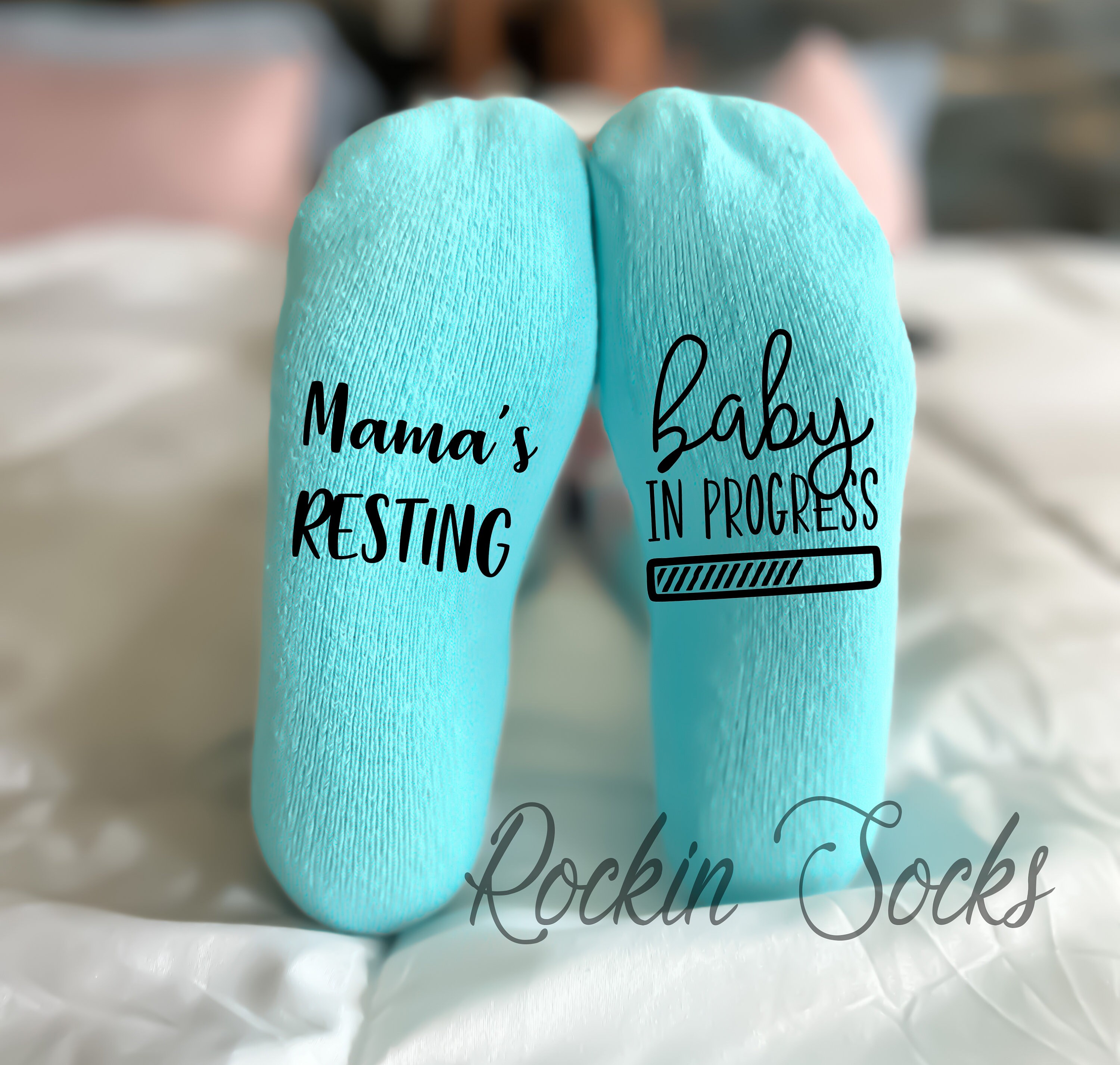 Baby Shower Gift, Mama's Resting Baby In Progress Socks, Pregnancy Announcement, Expecting Mom, New Mom Socks, Baby Mama Gift, New Baby Gift