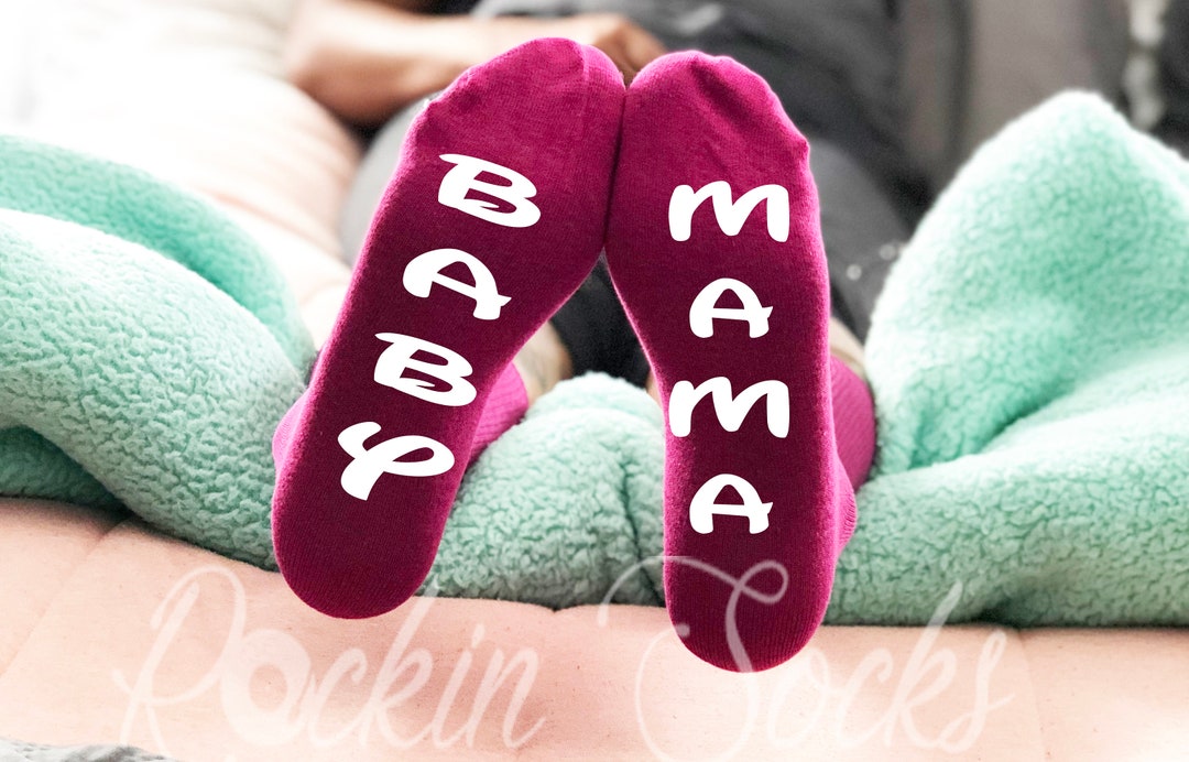Baby Mama Socks, Pregnancy Announcement, Expecting Mom, New Mom Socks