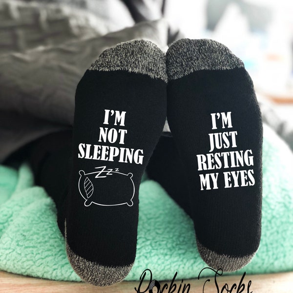 Funny Socks, I'm Not Sleeping, I'm Just Resting My Eyes Socks, Funny Gifts, Gifts for Dad, Gifts for Mom, Gifts For Grandpa