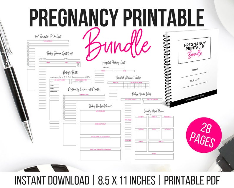 INSTANT DOWNLOAD Pregnancy Printable Bundle Pregnancy - Etsy