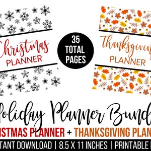 INSTANT DOWNLOAD, Holiday Planner Bundle, Christmas Planner, Thanksgiving Planner, Holiday Organizer, Printable Planner Kit, Digital PDF