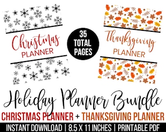SOFORTIGER DOWNLOAD, Urlaubsplaner Bundle, Weihnachtsplaner, Thanksgiving Planer, Urlaubsorganisator, druckbare Planer Kit, Digital PDF