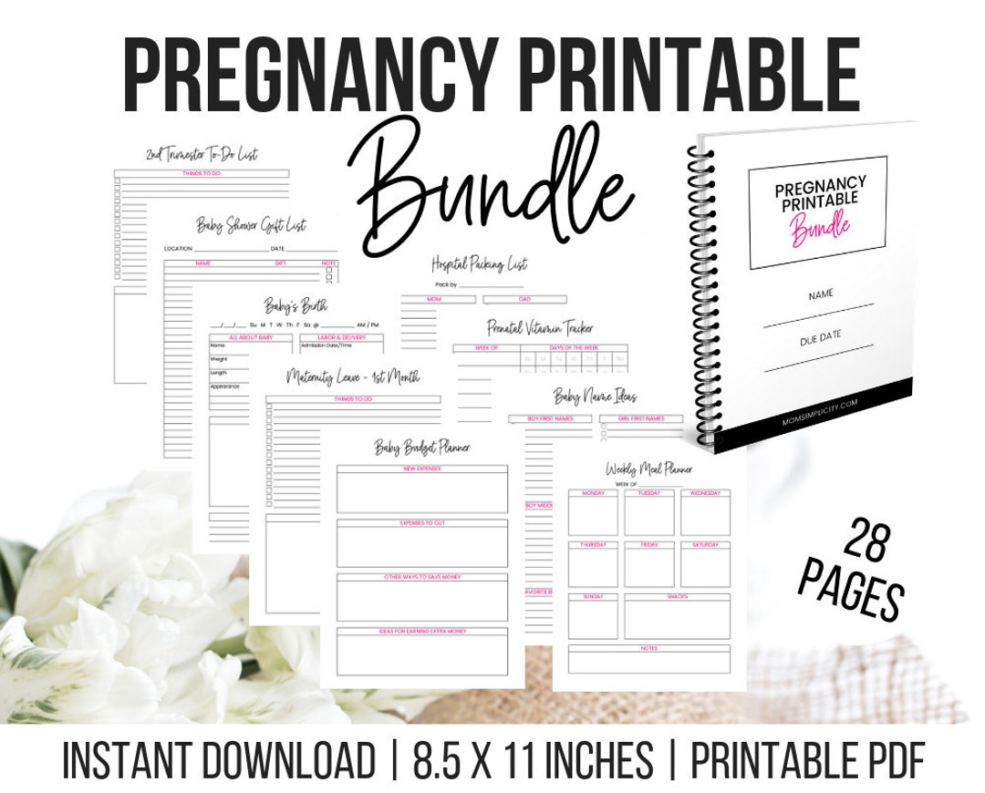 INSTANT DOWNLOAD, Pregnancy Printable Bundle, Pregnancy Planner ...
