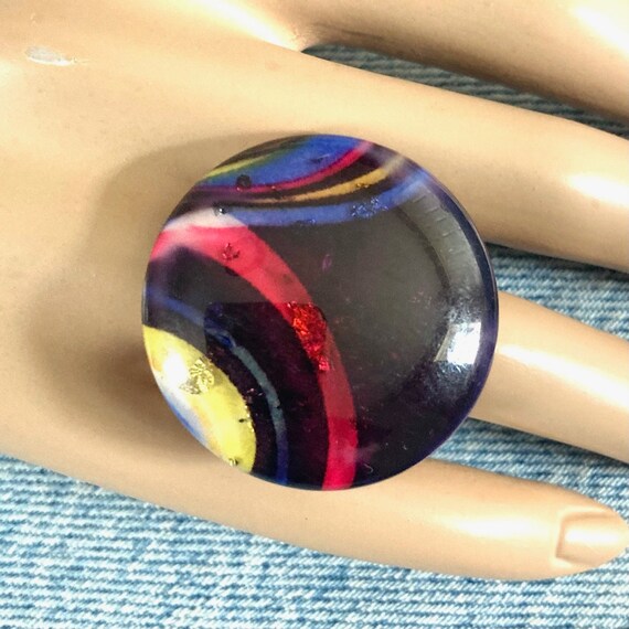 Your choice of chunky mod glitter lucite ring siz… - image 1