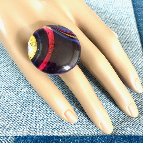 Your choice of chunky mod glitter lucite ring siz… - image 2