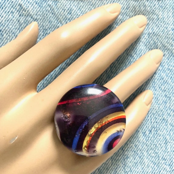 Your choice of chunky mod glitter lucite ring siz… - image 6