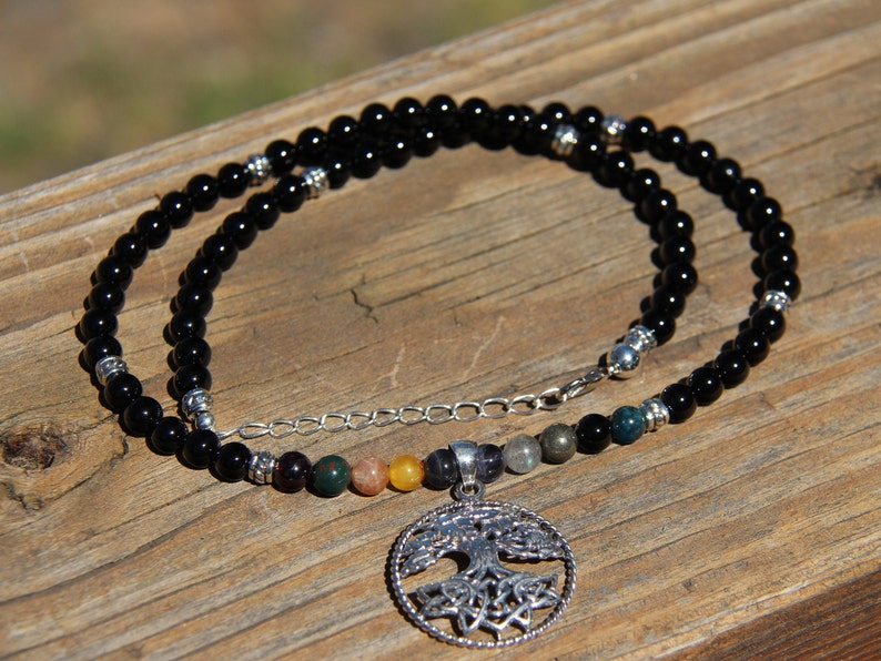 Necklace of the Nine Realms Norse Inspired Gemstone Bead Necklace